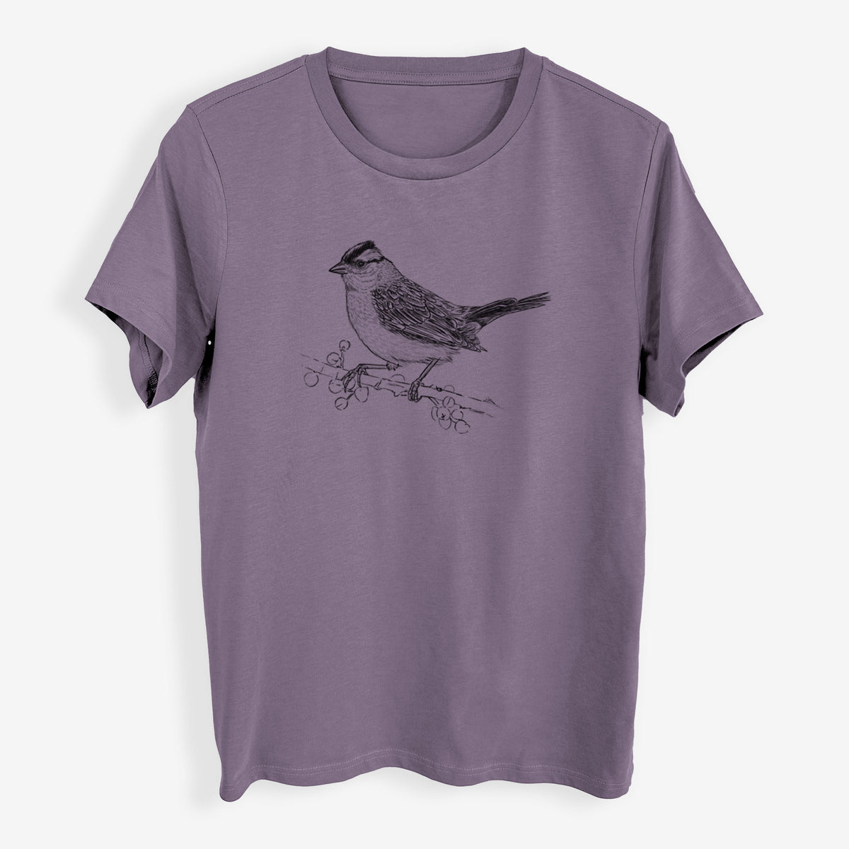 White-crowned Sparrow - Zonotrichia leucophrys - Womens Everyday Maple Tee