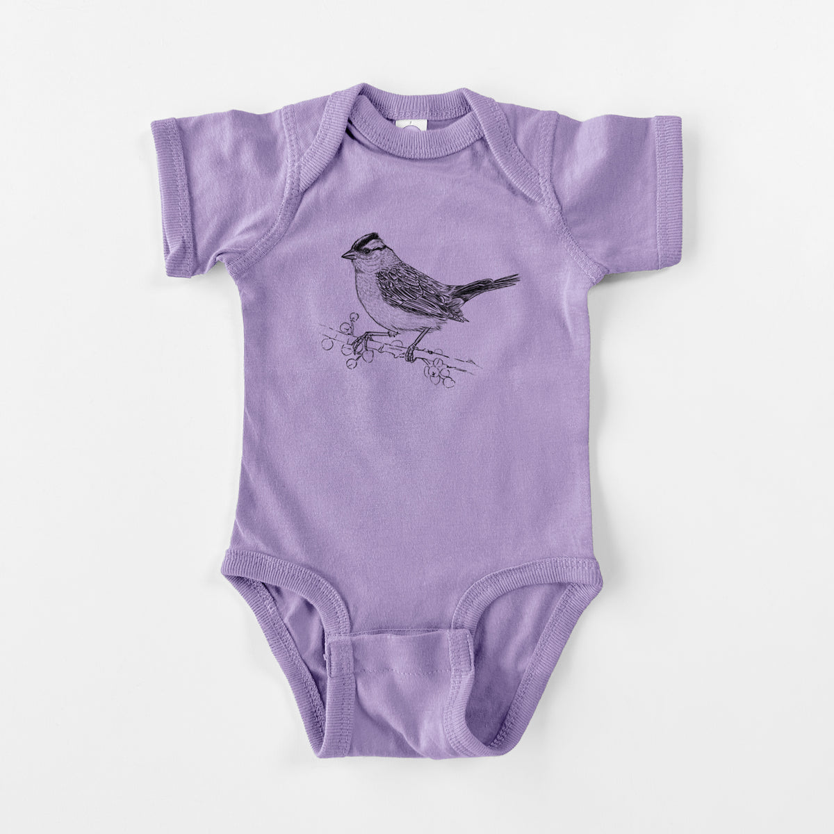 White-crowned Sparrow - Zonotrichia leucophrys - Baby Fine Jersey Bodysuit