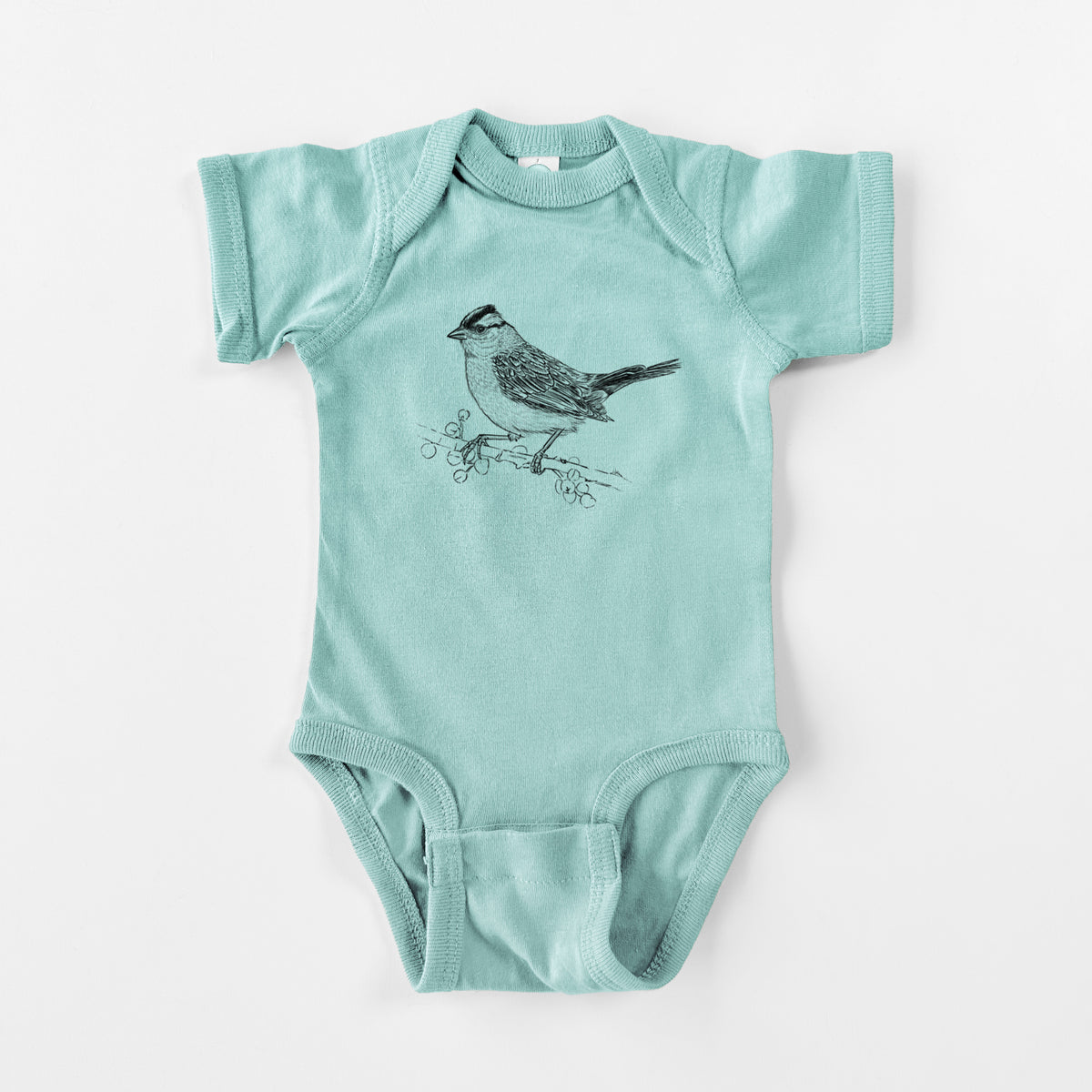 White-crowned Sparrow - Zonotrichia leucophrys - Baby Fine Jersey Bodysuit