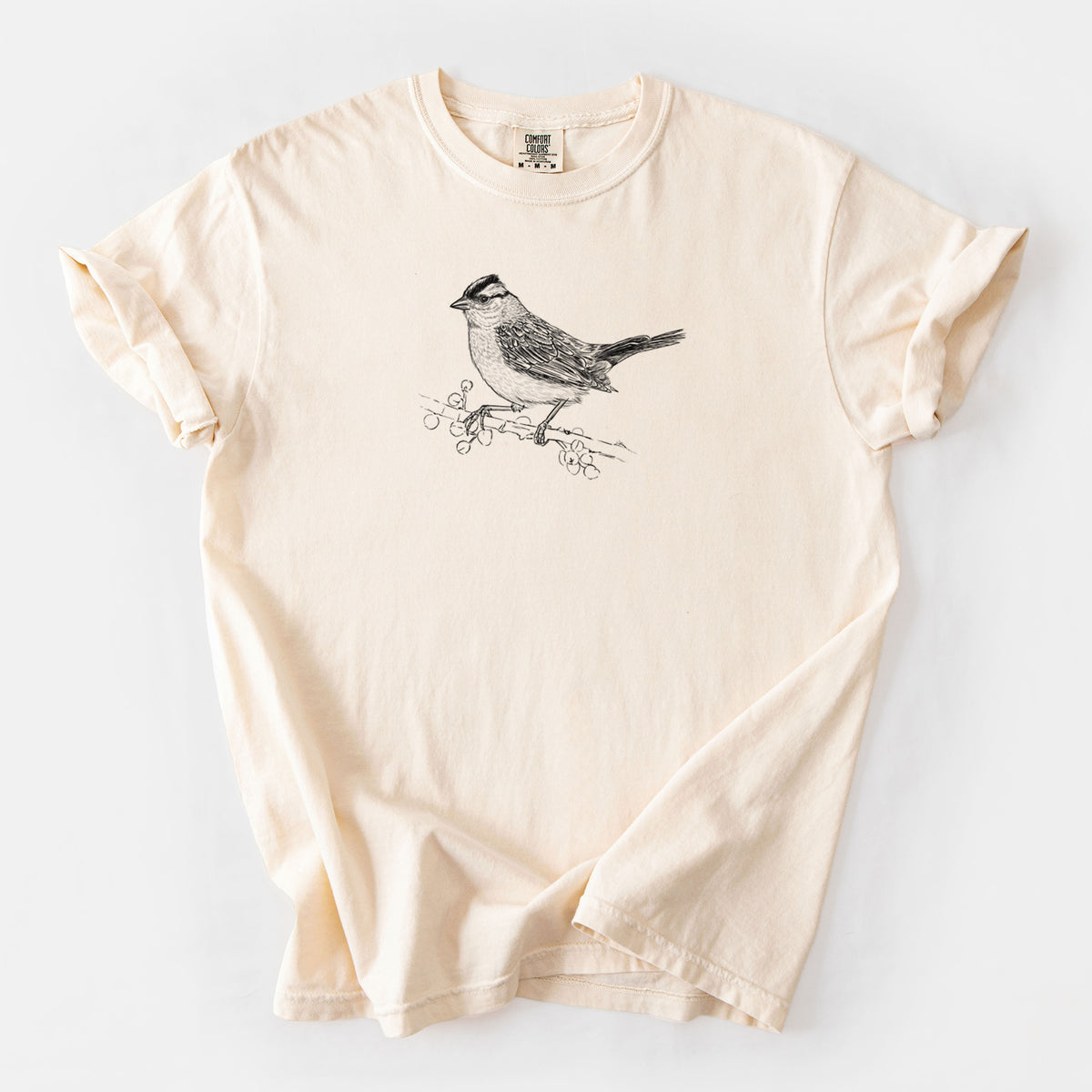 White-crowned Sparrow - Zonotrichia leucophrys - Unisex Comfort Colors Garment-Dyed Heavyweight T-shirt