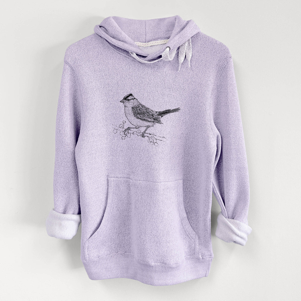 White-crowned Sparrow - Zonotrichia leucophrys - Knit Hoodie