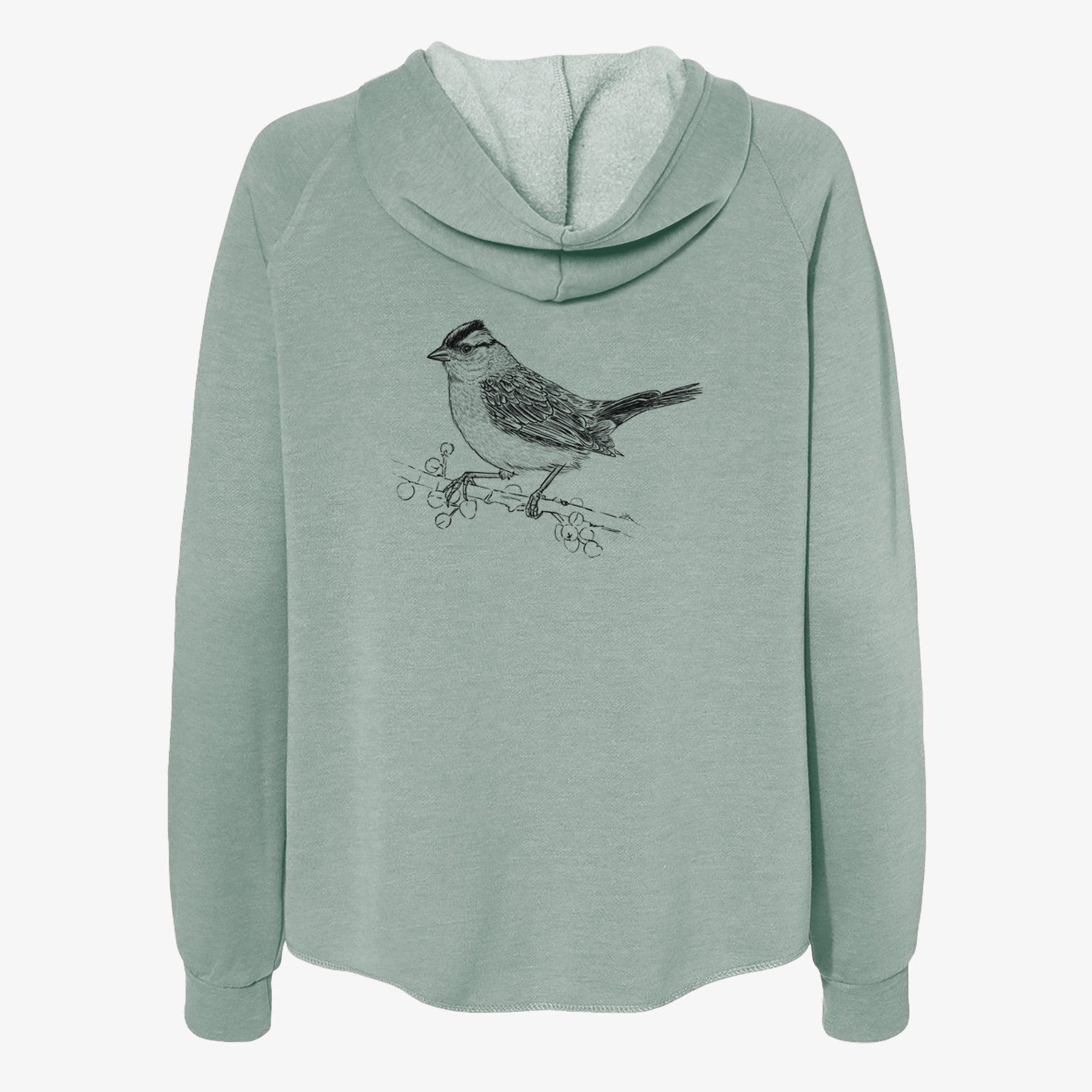 White-crowned Sparrow - Zonotrichia leucophrys - Women's Cali Wave Zip-Up Sweatshirt