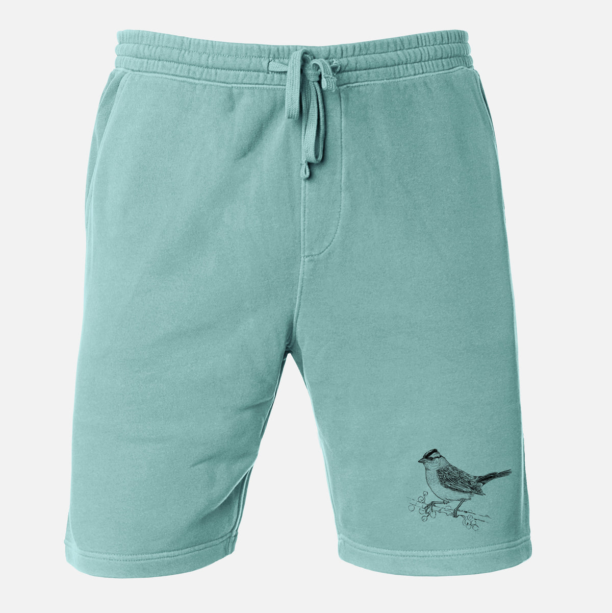 White-crowned Sparrow - Zonotrichia leucophrys - Unisex Pigment Dyed Shorts
