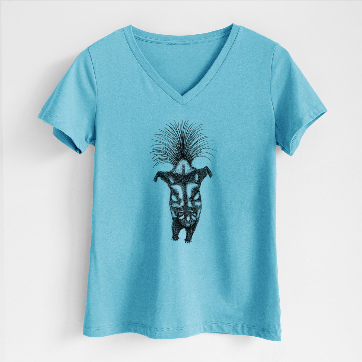 Eastern Spotted Skunk - Spilogale putorius - Women&#39;s Lightweight Relaxed Fit 100% Cotton V-neck