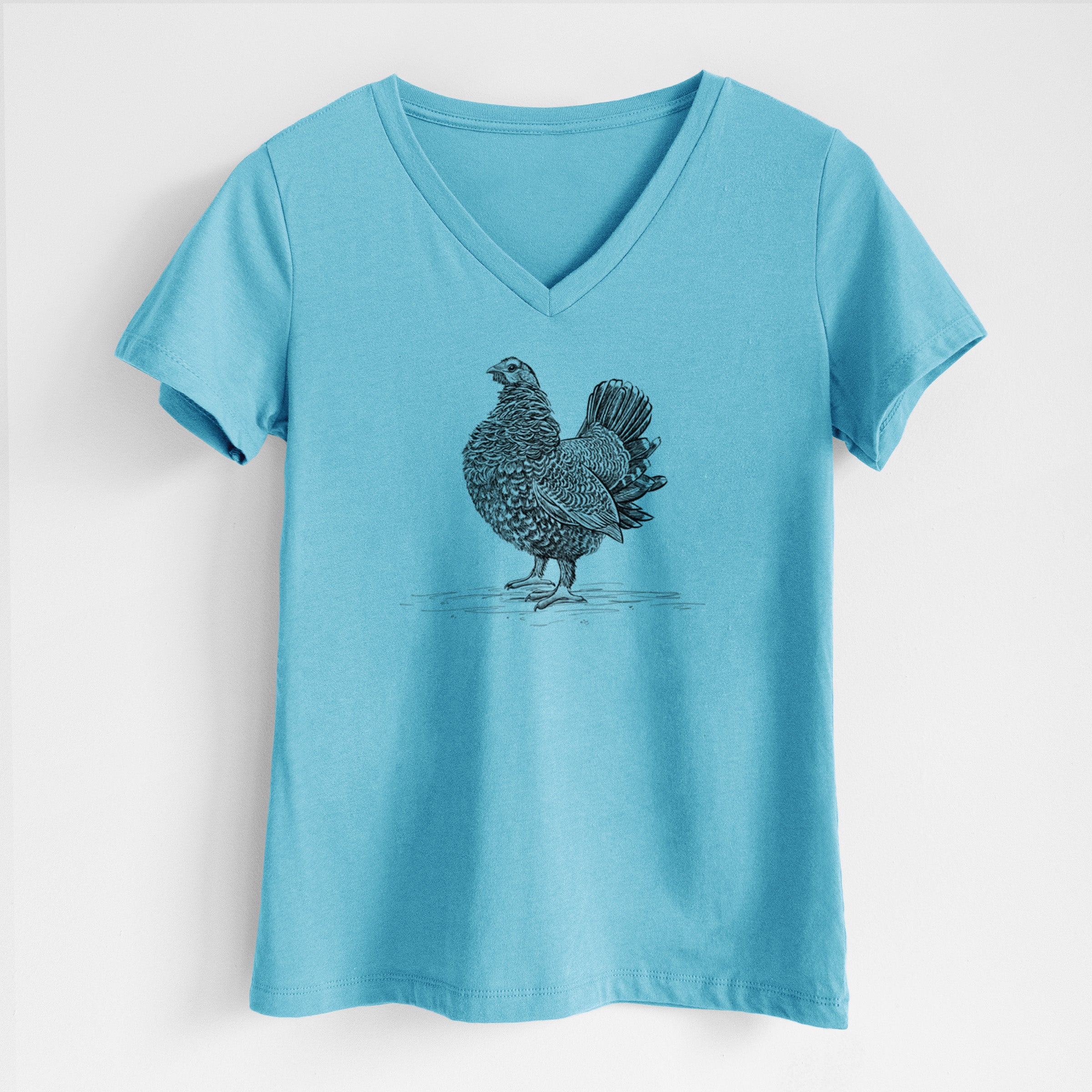 Male Spruce Grouse - Canachites canadensis - Women's Lightweight Relaxed Fit 100% Cotton V-neck