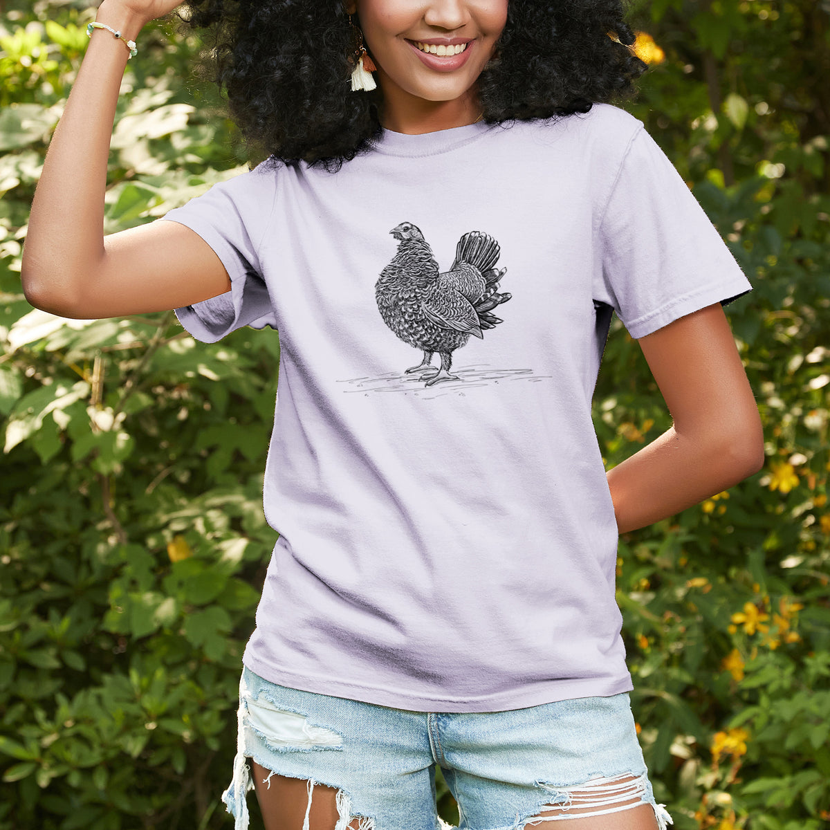 Male Spruce Grouse - Canachites canadensis - Unisex Comfort Colors Garment-Dyed Heavyweight T-shirt