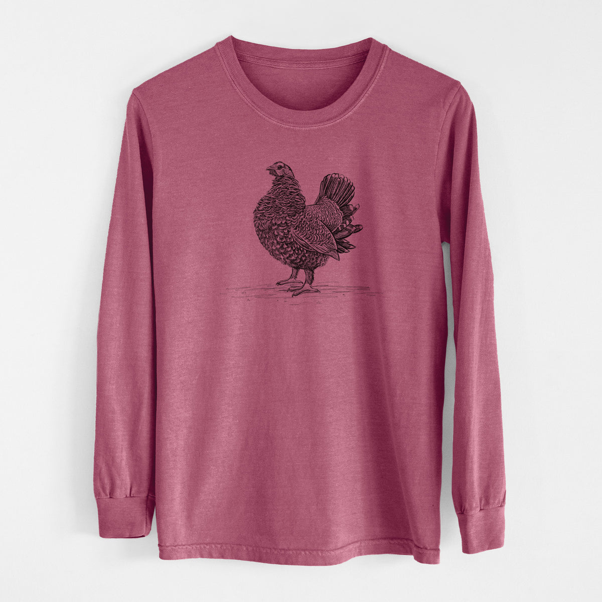 Male Spruce Grouse - Canachites canadensis - Men&#39;s Heavyweight 100% Cotton Long Sleeve
