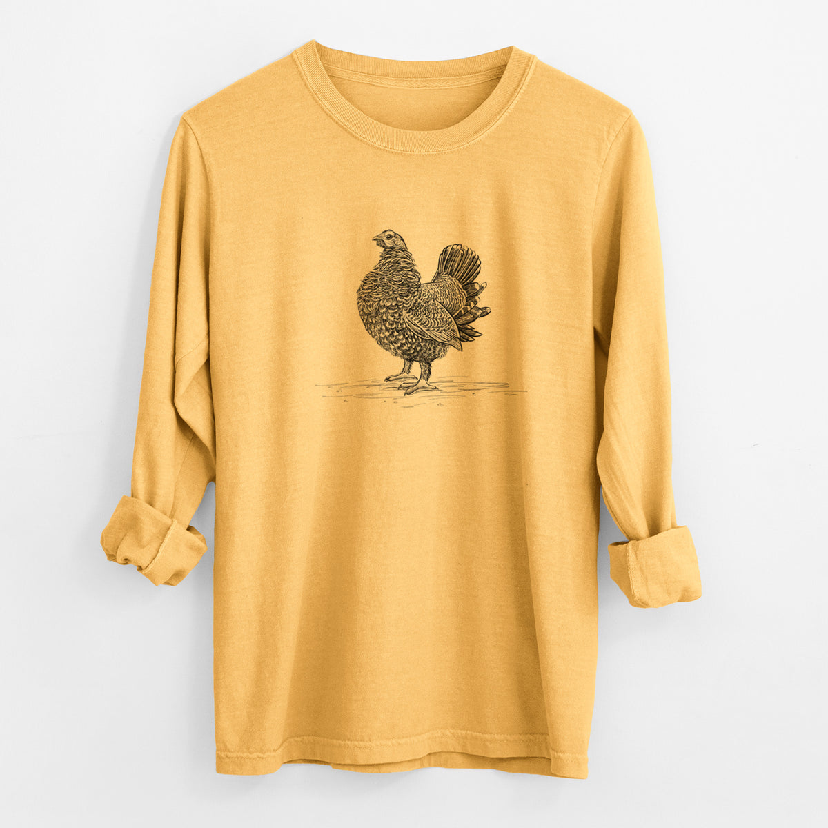Male Spruce Grouse - Canachites canadensis - Unisex Comfort Colors 100% Cotton Long Sleeve