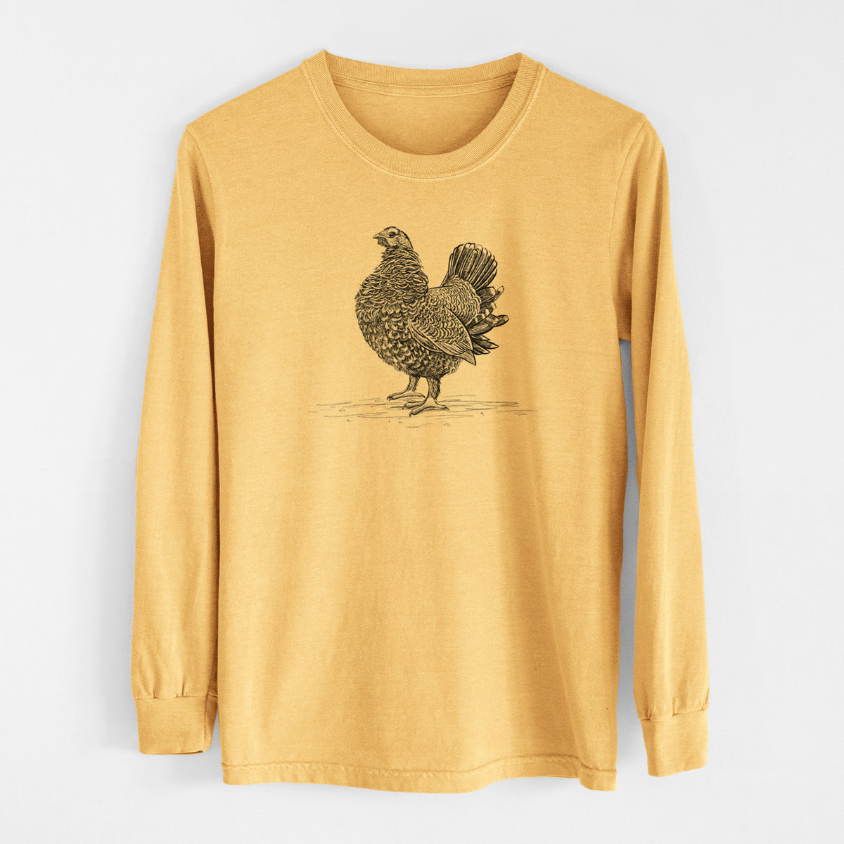 Male Spruce Grouse - Canachites canadensis - Men&#39;s Heavyweight 100% Cotton Long Sleeve