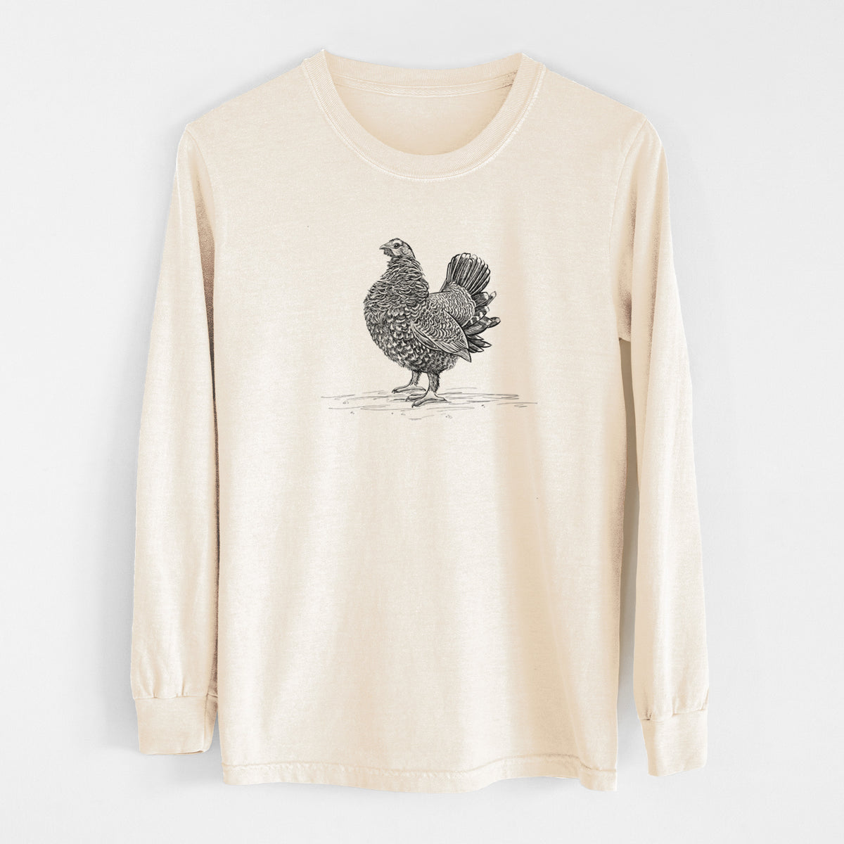 Male Spruce Grouse - Canachites canadensis - Unisex Comfort Colors 100% Cotton Long Sleeve