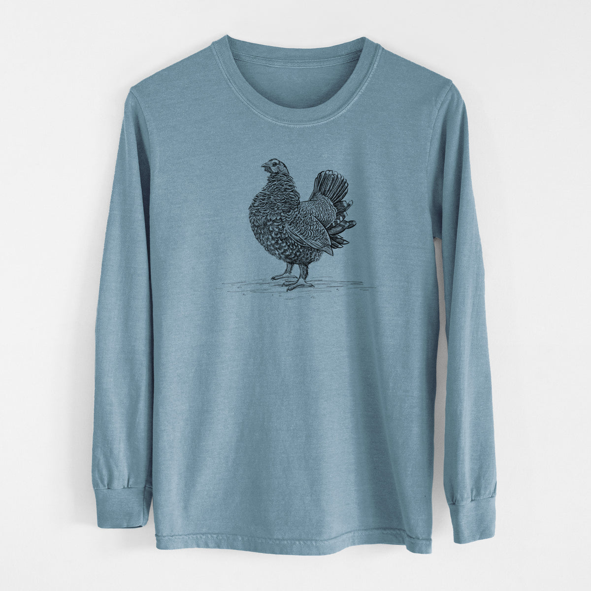 Male Spruce Grouse - Canachites canadensis - Men&#39;s Heavyweight 100% Cotton Long Sleeve