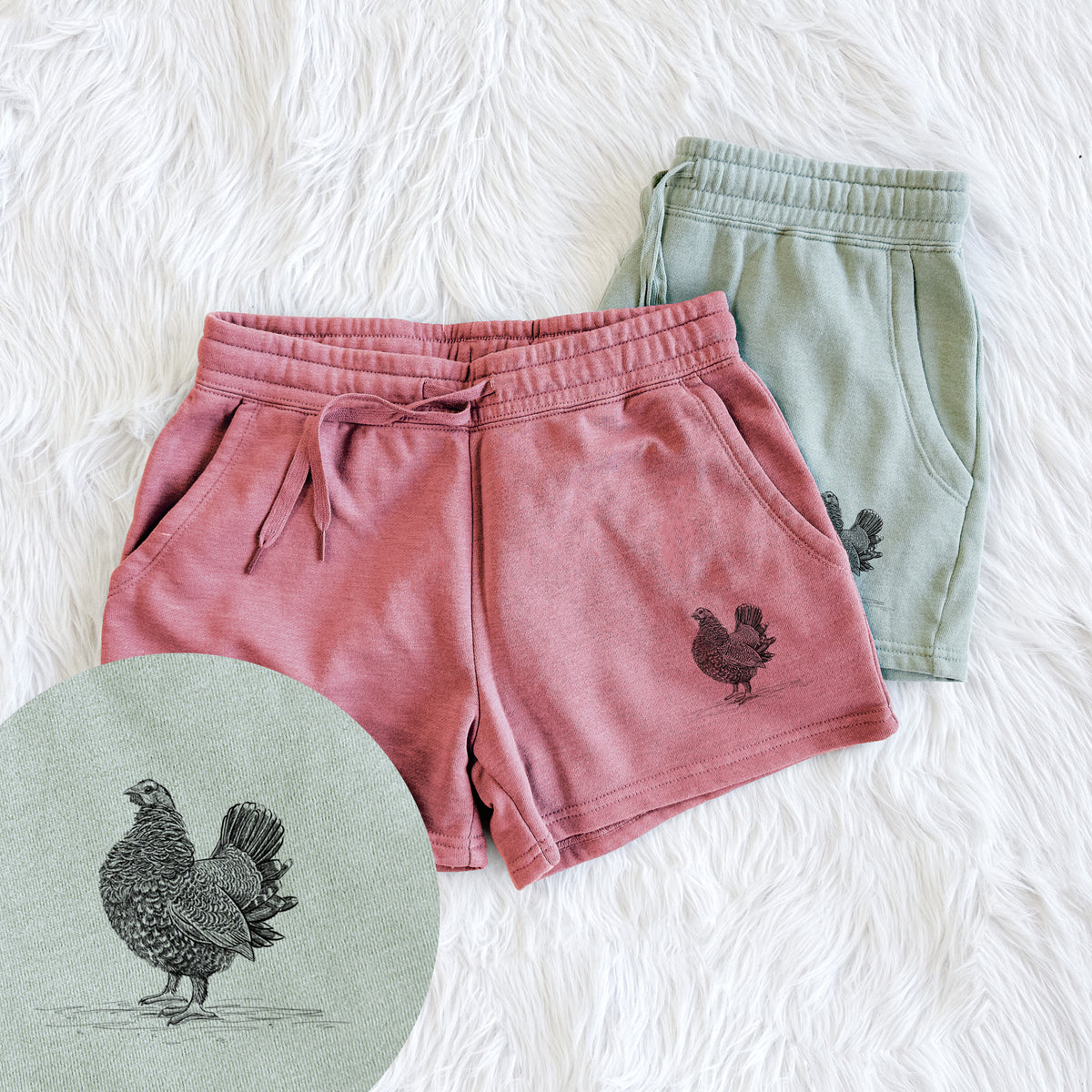 Male Spruce Grouse - Canachites canadensis - Women&#39;s Cali Wave Shorts