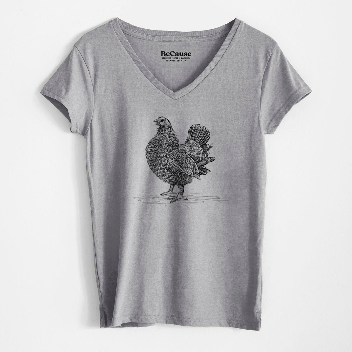 Male Spruce Grouse - Canachites canadensis - Women&#39;s 100% Recycled V-neck