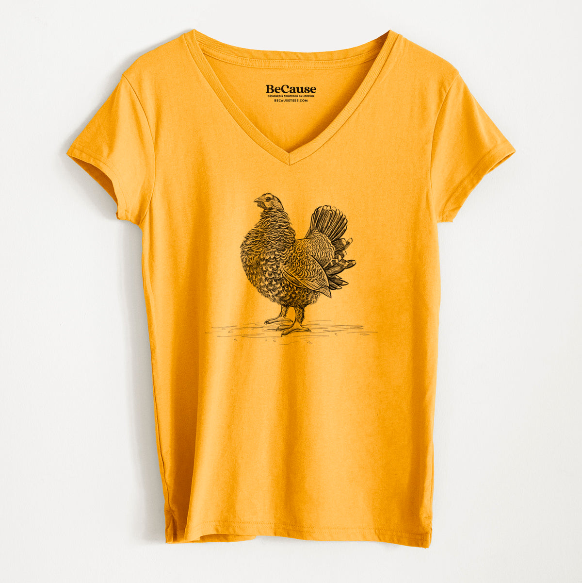 Male Spruce Grouse - Canachites canadensis - Women&#39;s 100% Recycled V-neck