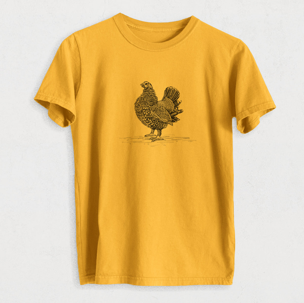 Male Spruce Grouse - Canachites canadensis - Heavyweight Men&#39;s 100% Organic Cotton Tee