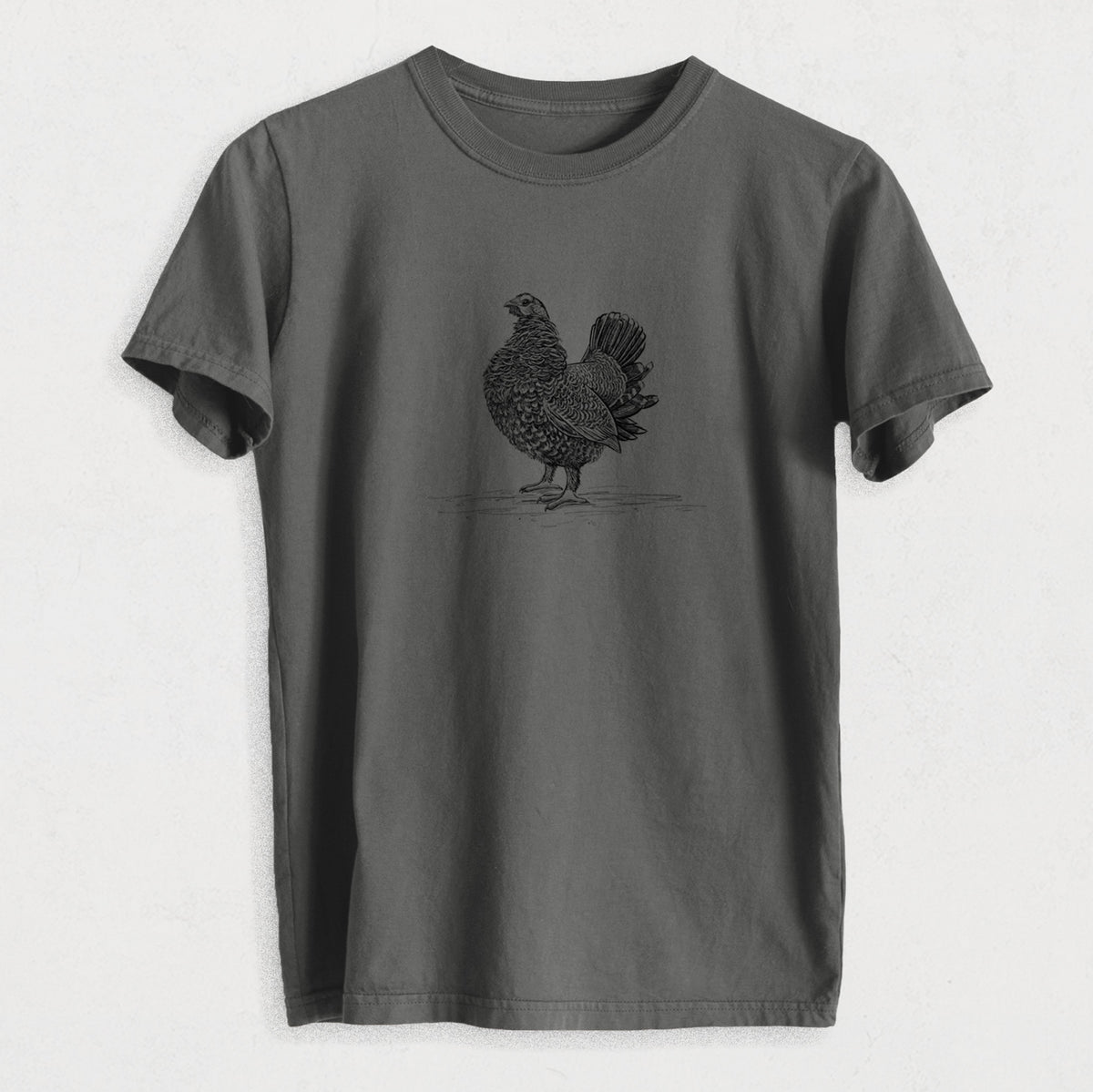 Male Spruce Grouse - Canachites canadensis - Heavyweight Men&#39;s 100% Organic Cotton Tee
