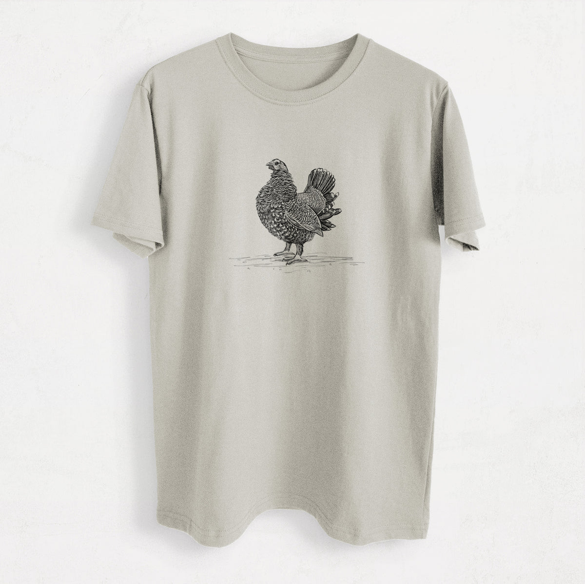 Male Spruce Grouse - Canachites canadensis - Heavyweight Men&#39;s 100% Organic Cotton Tee