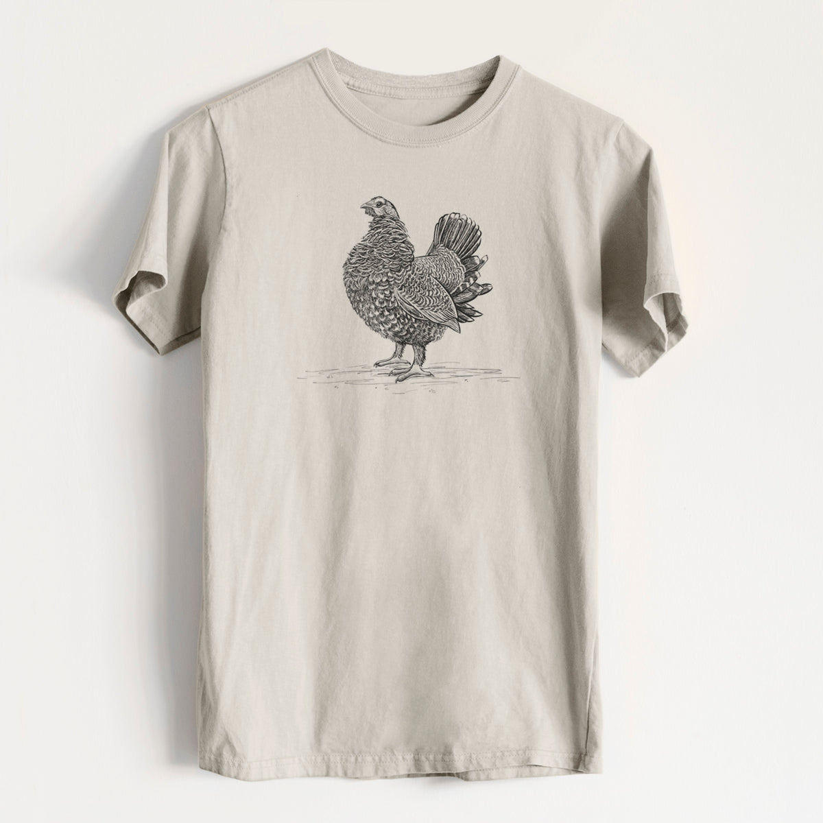 Male Spruce Grouse - Canachites canadensis - Heavyweight Men&#39;s 100% Organic Cotton Tee