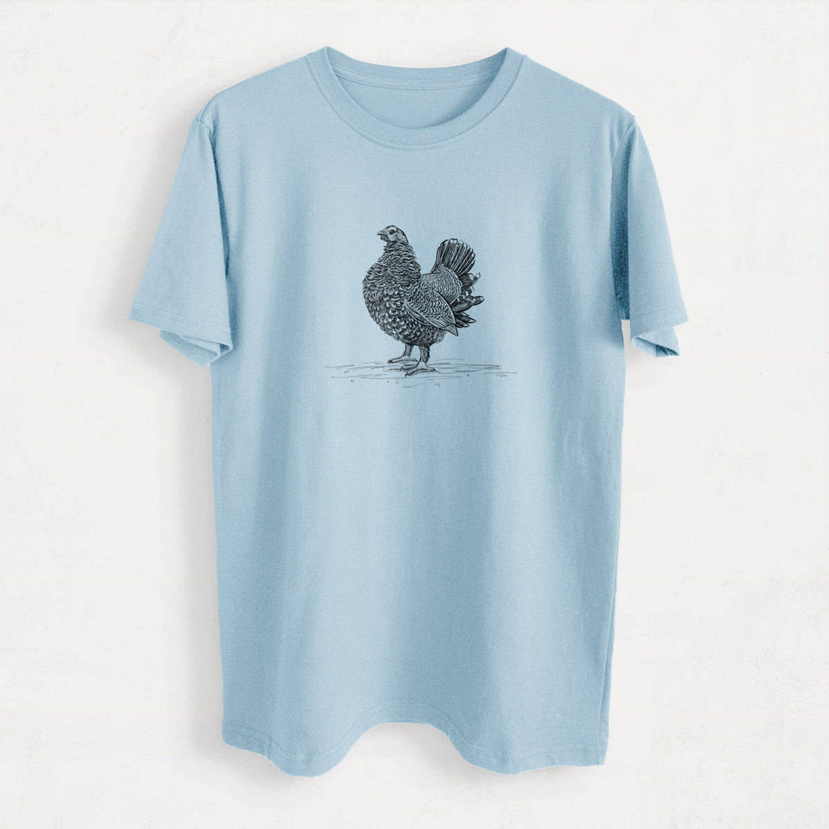 Male Spruce Grouse - Canachites canadensis - Heavyweight Men&#39;s 100% Organic Cotton Tee
