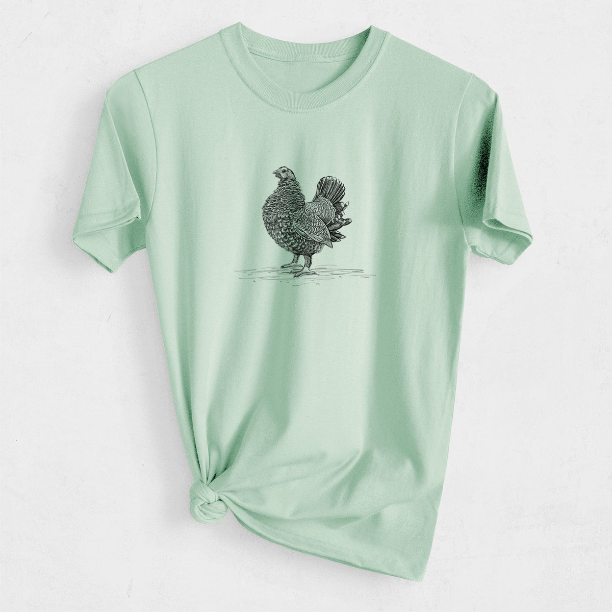Male Spruce Grouse - Canachites canadensis - Heavyweight Men&#39;s 100% Organic Cotton Tee
