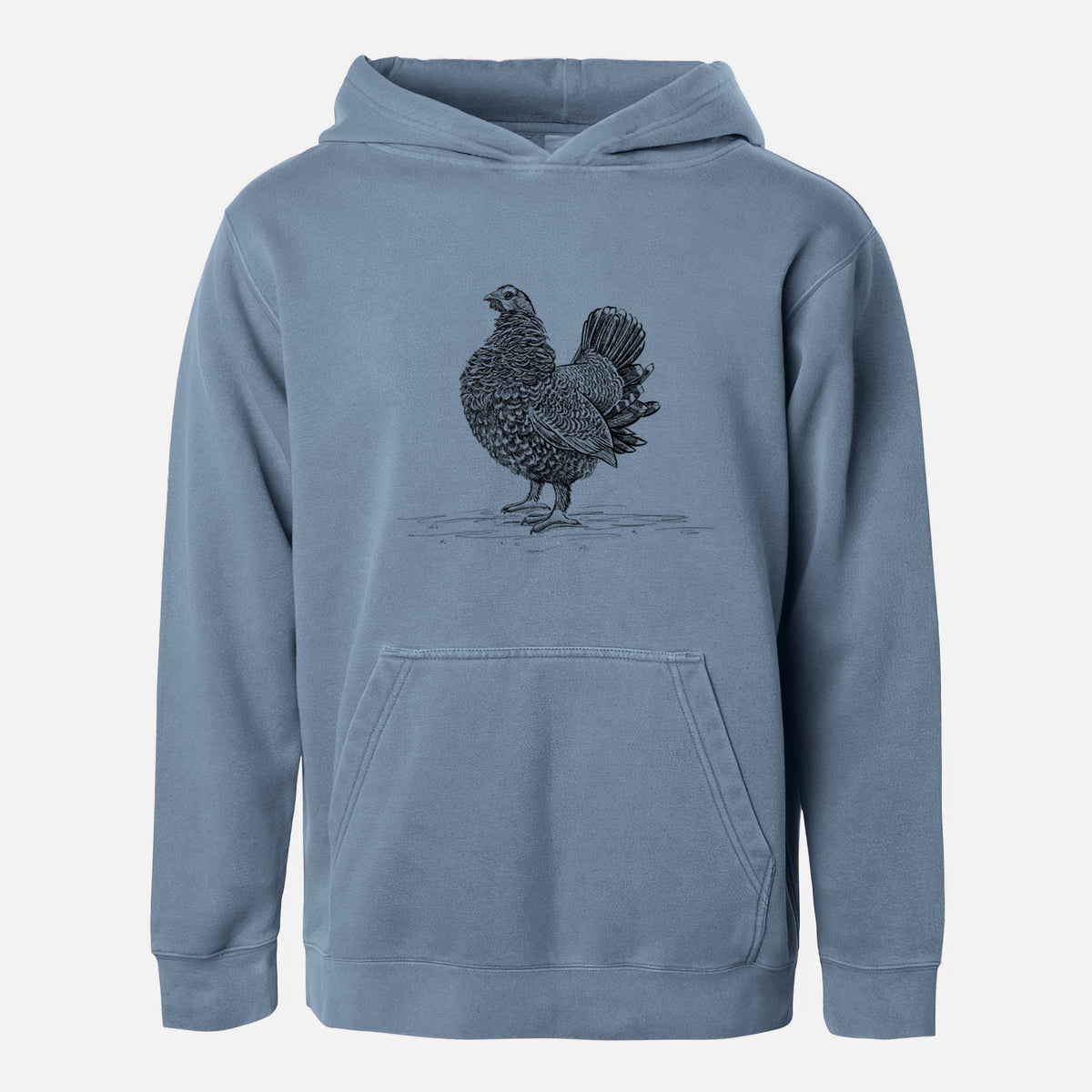 Male Spruce Grouse - Canachites canadensis - Youth Pigment Dyed Hoodie