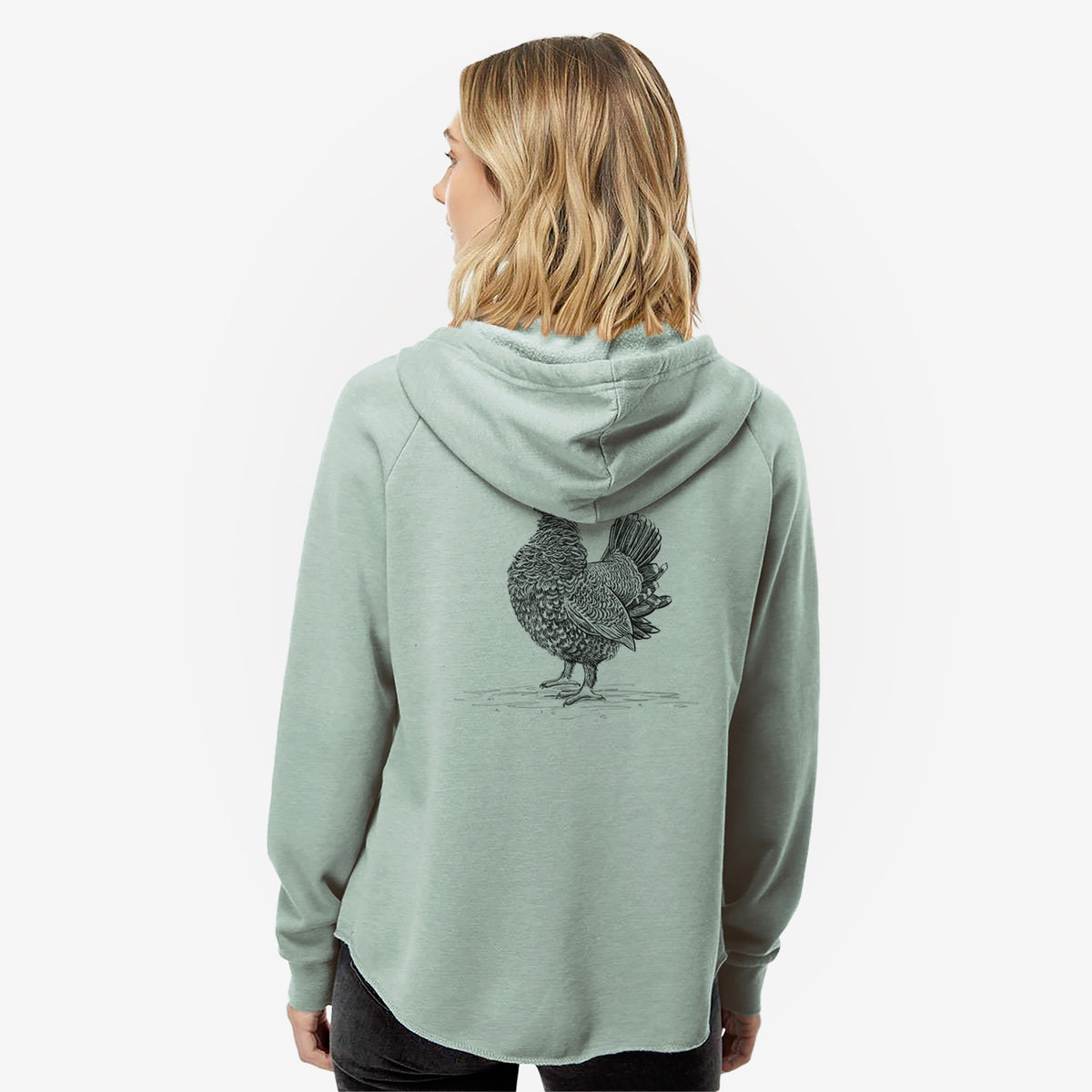 Male Spruce Grouse - Canachites canadensis - Women&#39;s Cali Wave Zip-Up Sweatshirt
