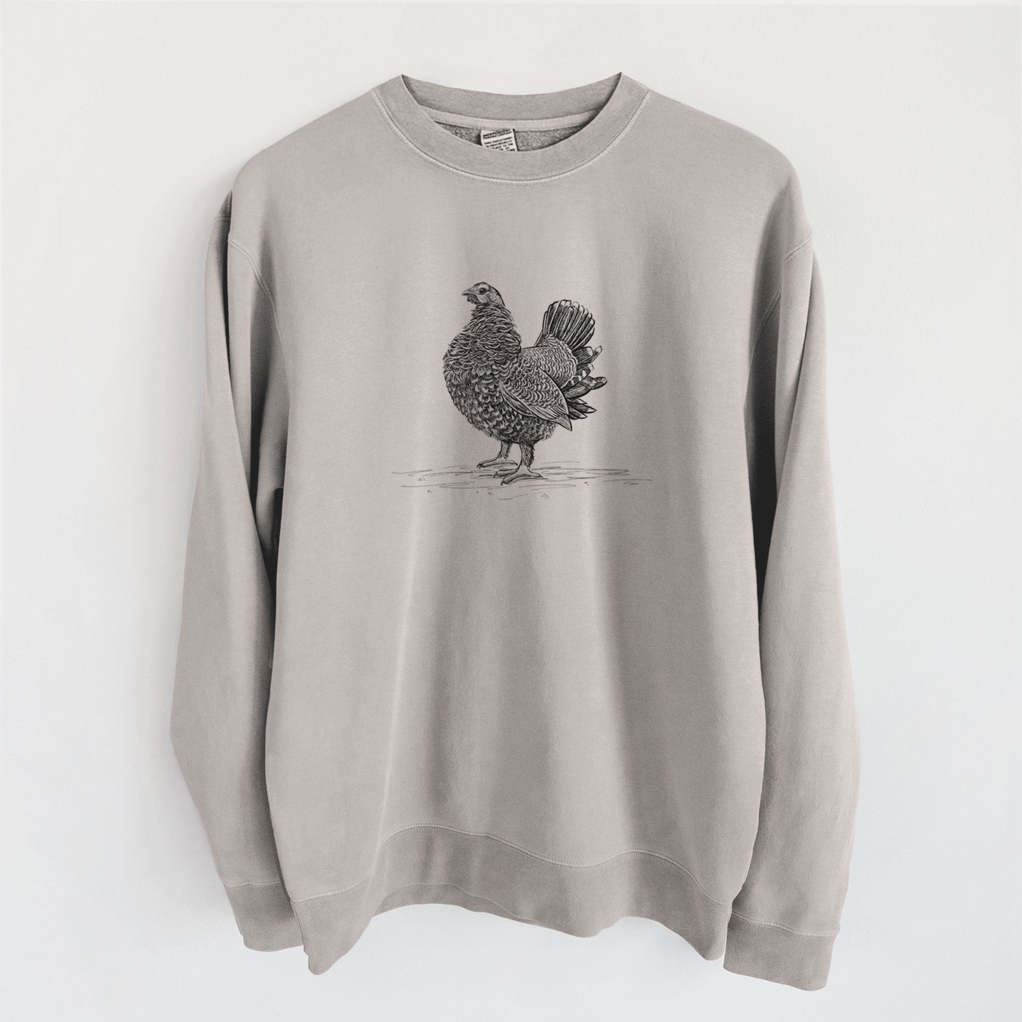 Male Spruce Grouse - Canachites canadensis - Unisex Pigment Dyed Crew Sweatshirt