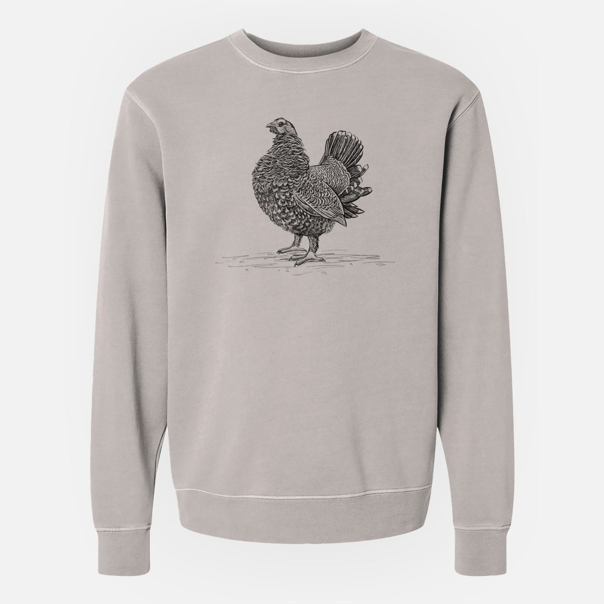 Male Spruce Grouse - Canachites canadensis - Unisex Pigment Dyed Crew Sweatshirt