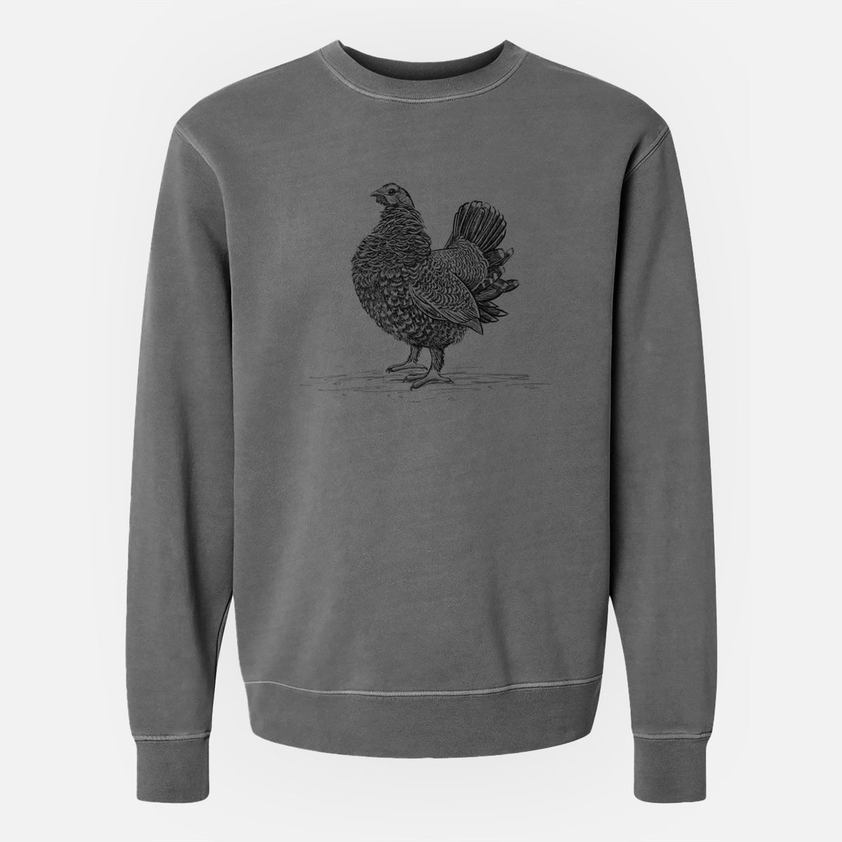 Male Spruce Grouse - Canachites canadensis - Unisex Pigment Dyed Crew Sweatshirt