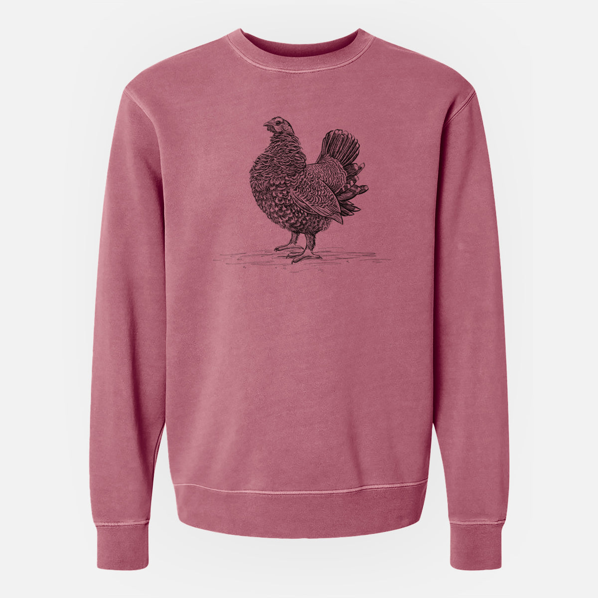 Male Spruce Grouse - Canachites canadensis - Unisex Pigment Dyed Crew Sweatshirt