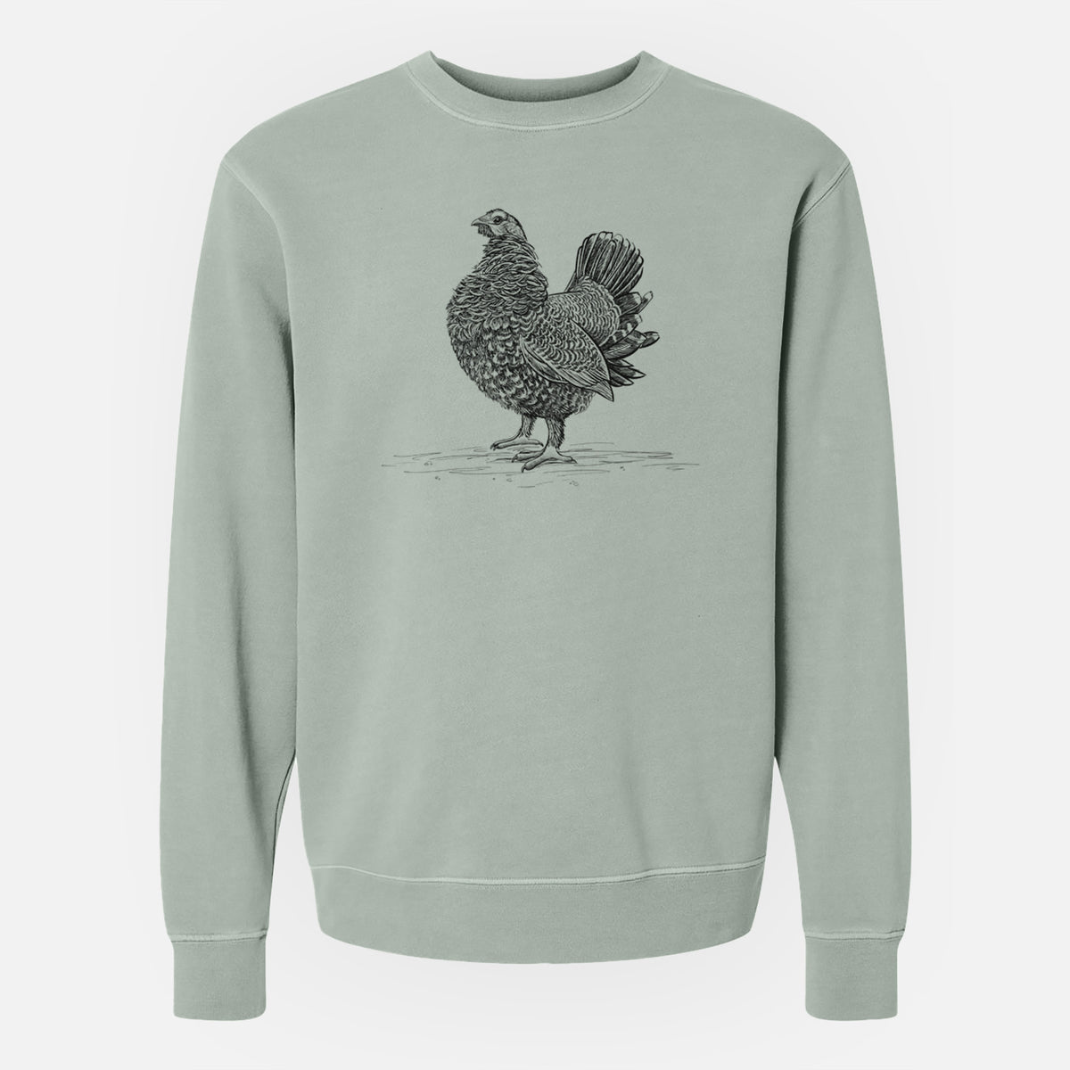 Male Spruce Grouse - Canachites canadensis - Unisex Pigment Dyed Crew Sweatshirt