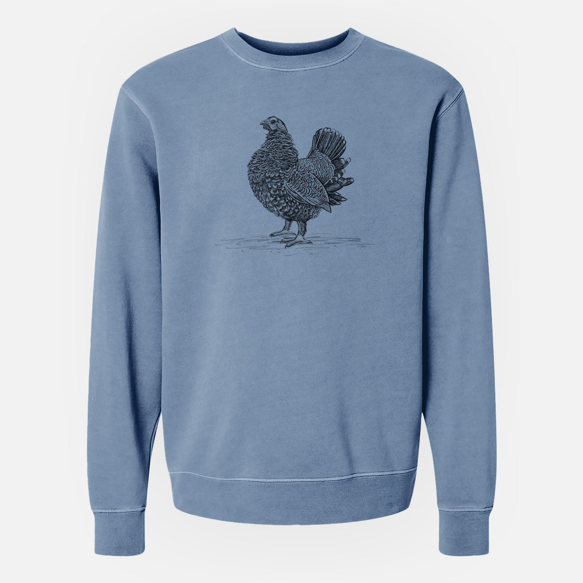 Male Spruce Grouse - Canachites canadensis - Unisex Pigment Dyed Crew Sweatshirt