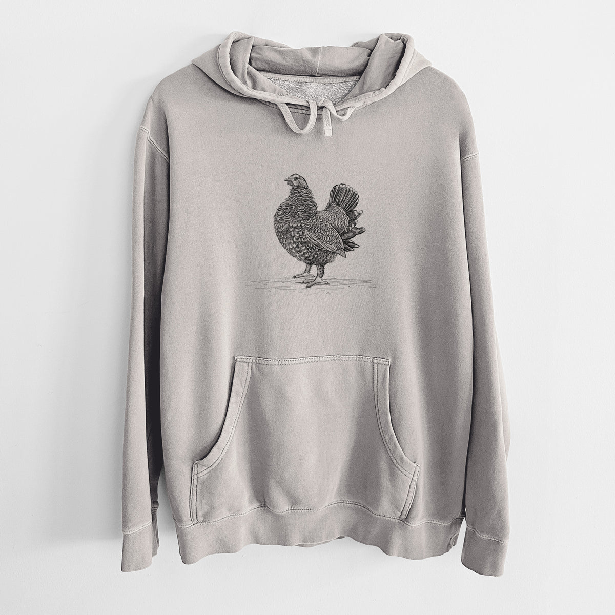 Male Spruce Grouse - Canachites canadensis - Unisex Pigment Dyed Hoodie