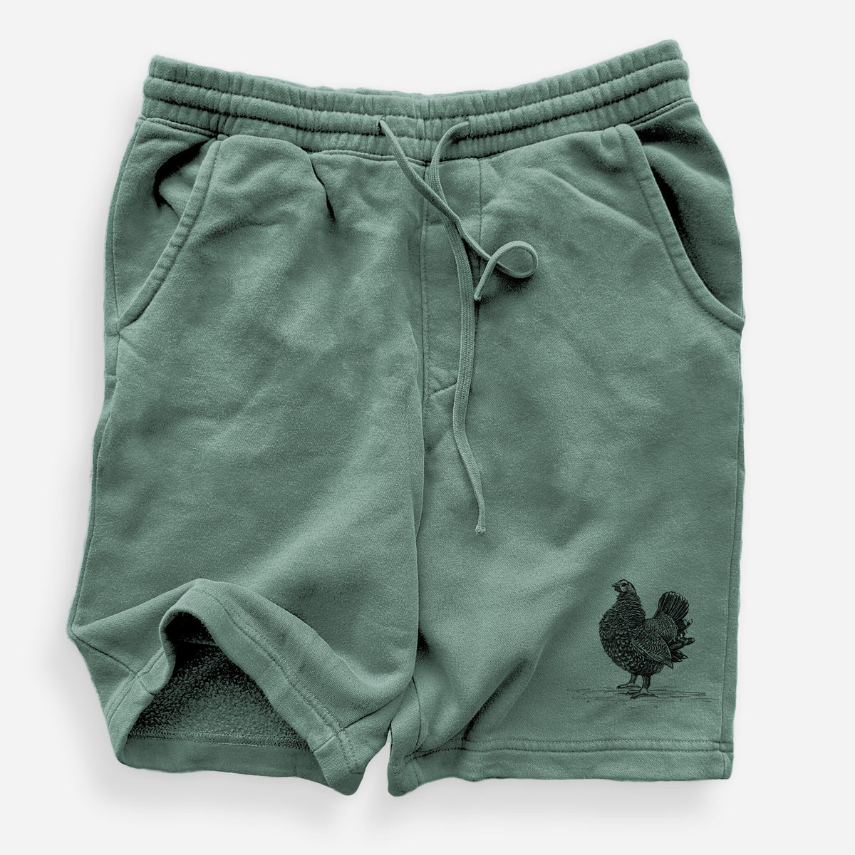 Male Spruce Grouse - Canachites canadensis - Unisex Pigment Dyed Shorts