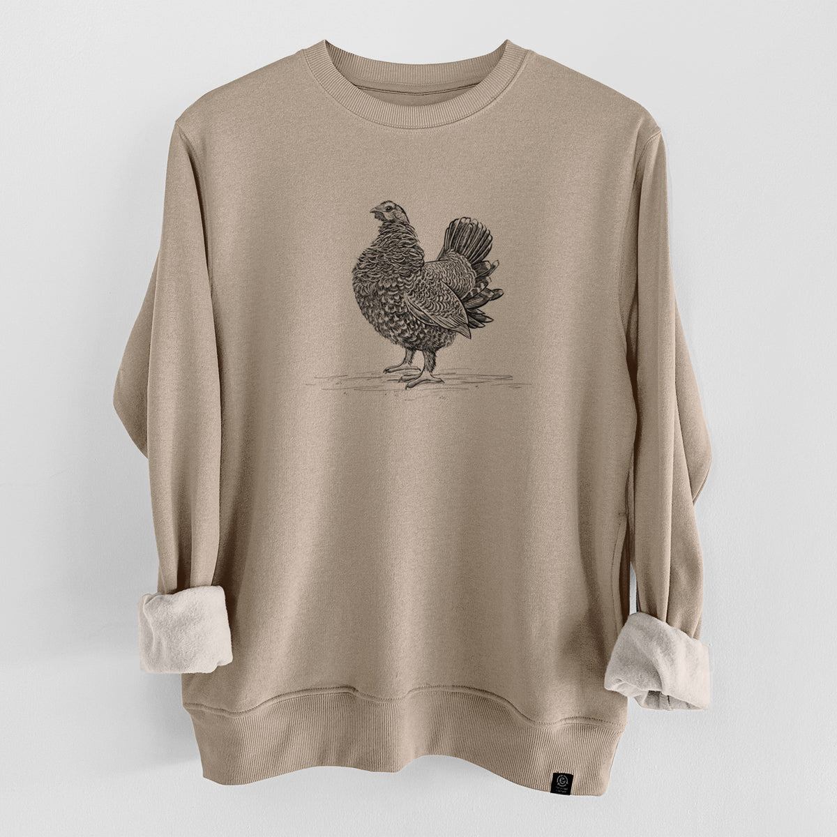 Male Spruce Grouse - Canachites canadensis  - Unisex Reclaimed Crewneck Sweatshirt