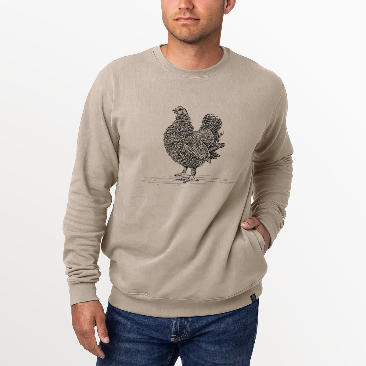 Male Spruce Grouse - Canachites canadensis  - Unisex Reclaimed Crewneck Sweatshirt