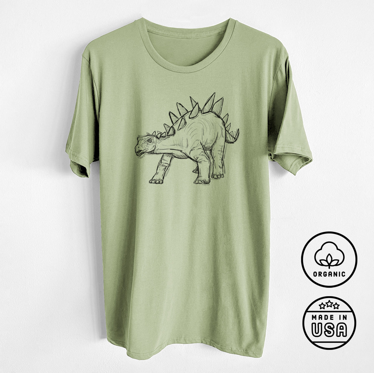 CLOSEOUT - Stegosaurus Stenops - Unisex Crewneck - Made in USA - 100% Organic Cotton