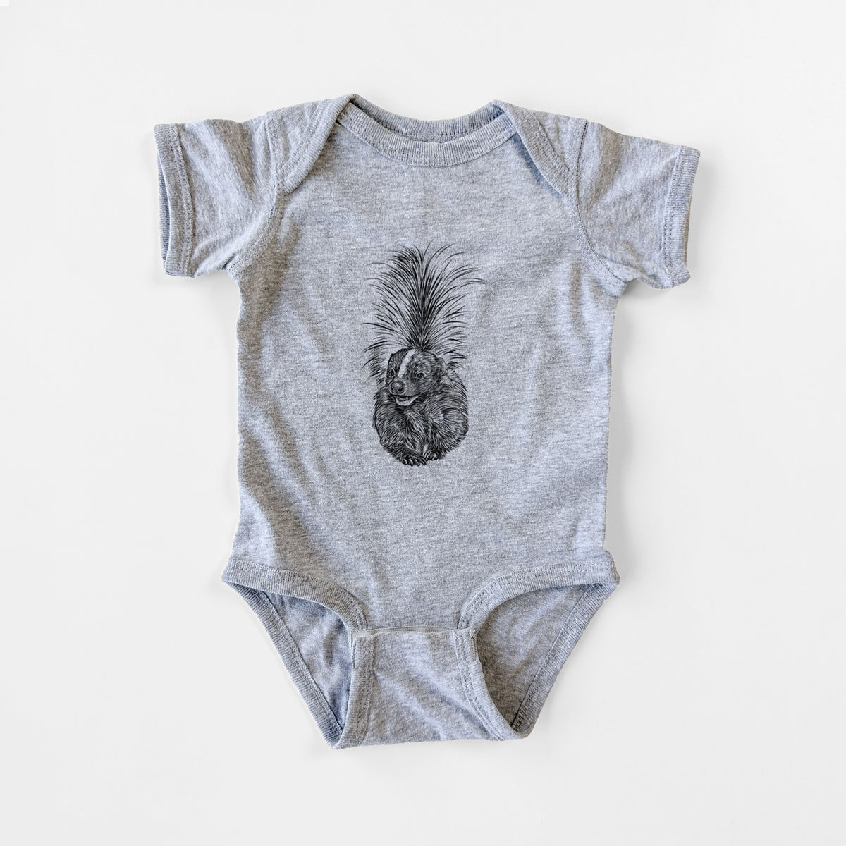 Striped Skunk - Mephitis mephitis - Baby Fine Jersey Bodysuit