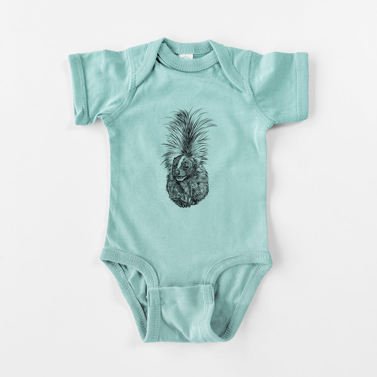 Striped Skunk - Mephitis mephitis - Baby Fine Jersey Bodysuit