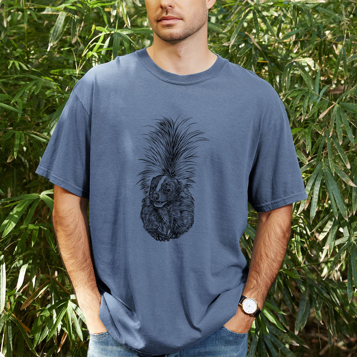 Striped Skunk - Mephitis mephitis - Unisex Comfort Colors Garment-Dyed Heavyweight T-shirt