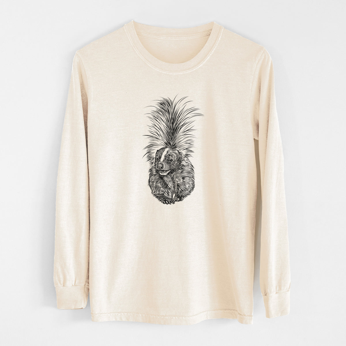 Striped Skunk - Mephitis mephitis - Unisex Comfort Colors 100% Cotton Long Sleeve