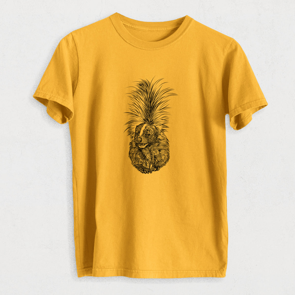 Striped Skunk - Mephitis mephitis - Heavyweight Men&#39;s 100% Organic Cotton Tee