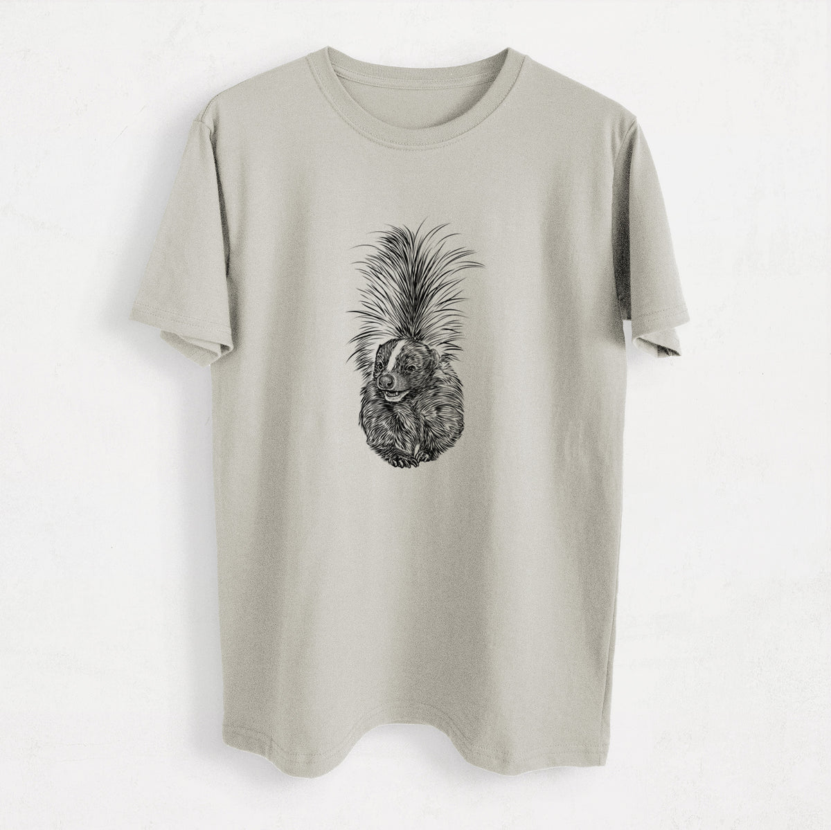 Striped Skunk - Mephitis mephitis - Heavyweight Men&#39;s 100% Organic Cotton Tee