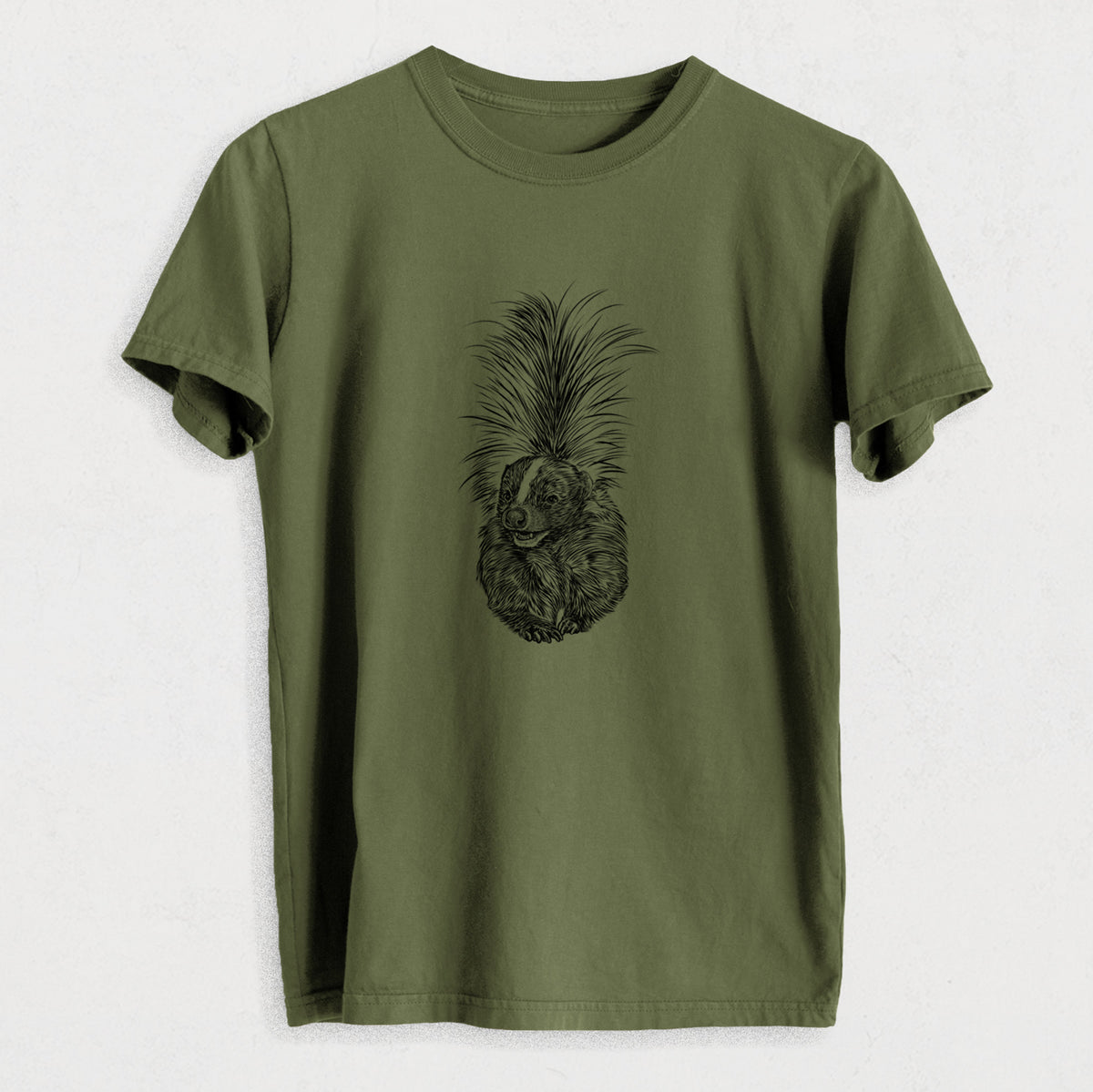 Striped Skunk - Mephitis mephitis - Heavyweight Men&#39;s 100% Organic Cotton Tee