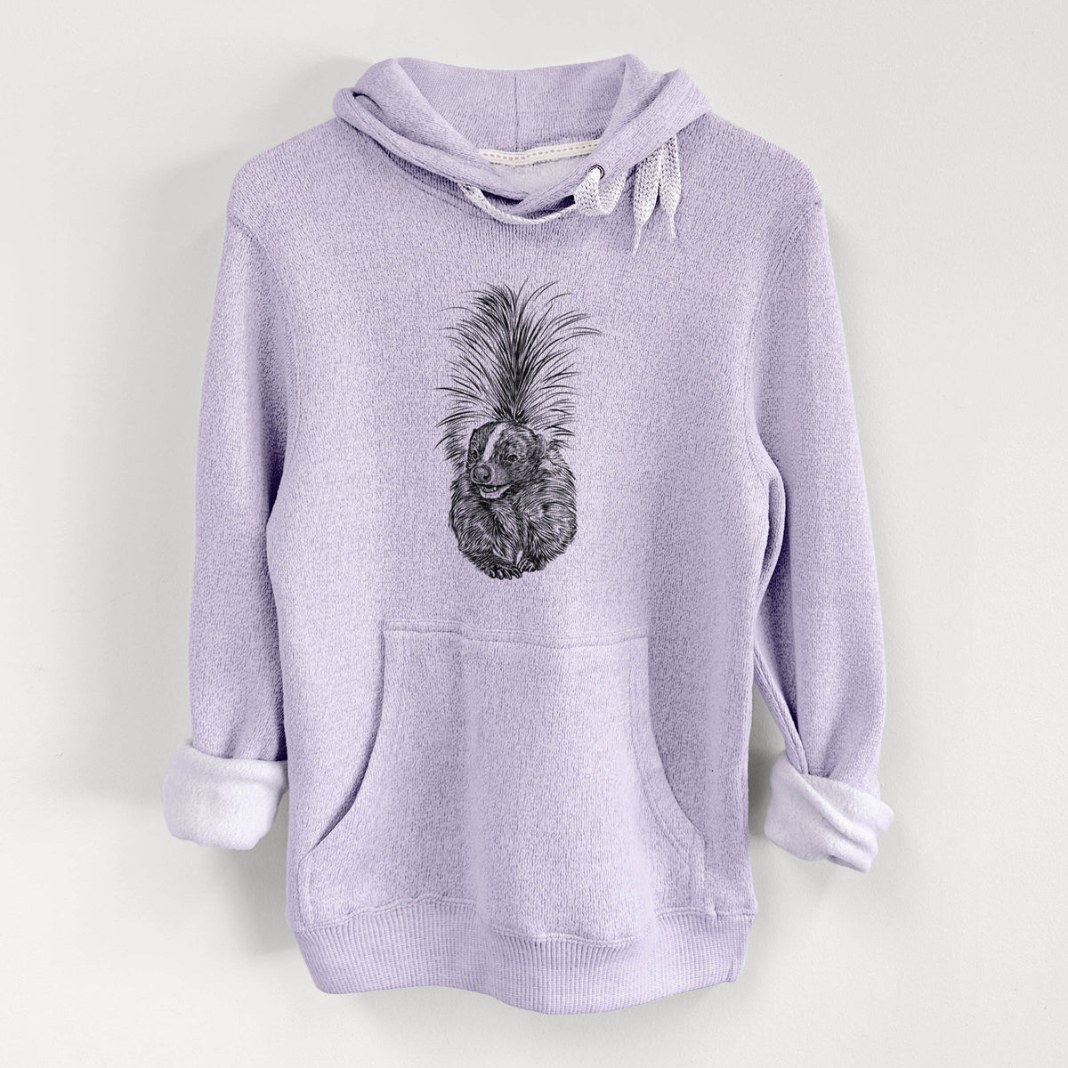 Striped Skunk - Mephitis mephitis - Knit Hoodie