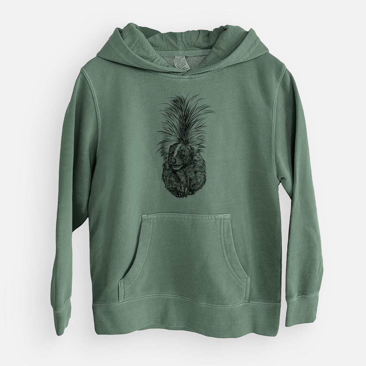 Striped Skunk - Mephitis mephitis - Youth Pigment Dyed Hoodie