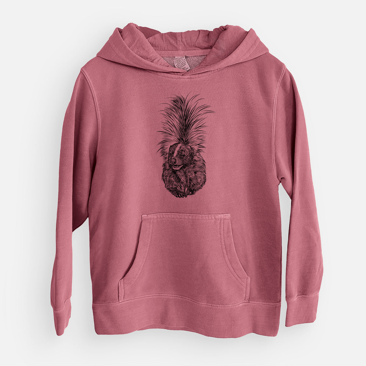 Striped Skunk - Mephitis mephitis - Youth Pigment Dyed Hoodie