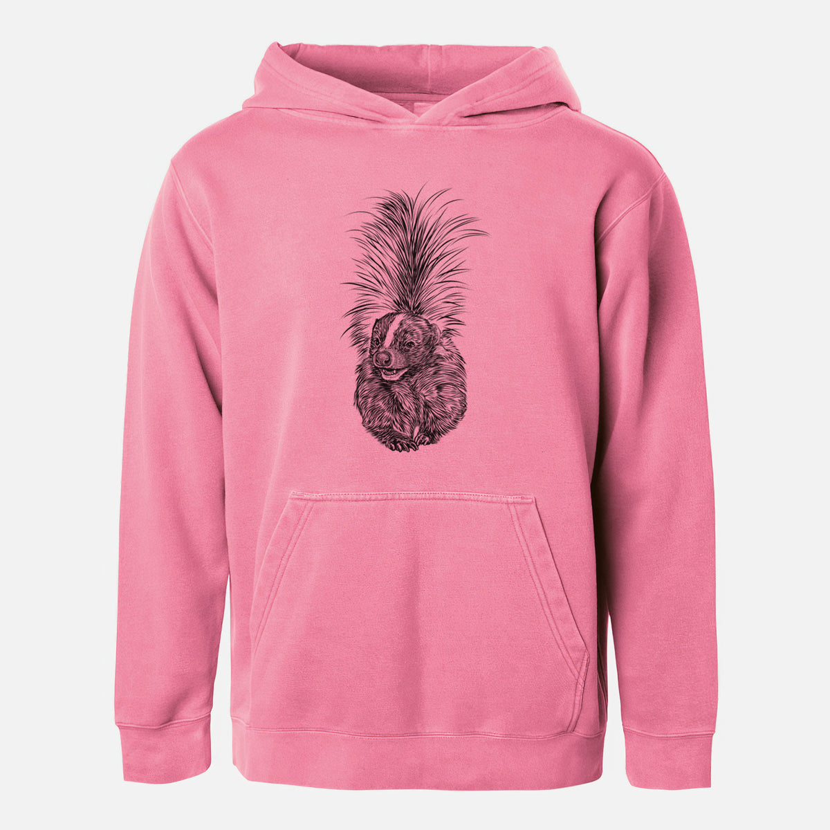 Striped Skunk - Mephitis mephitis - Youth Pigment Dyed Hoodie