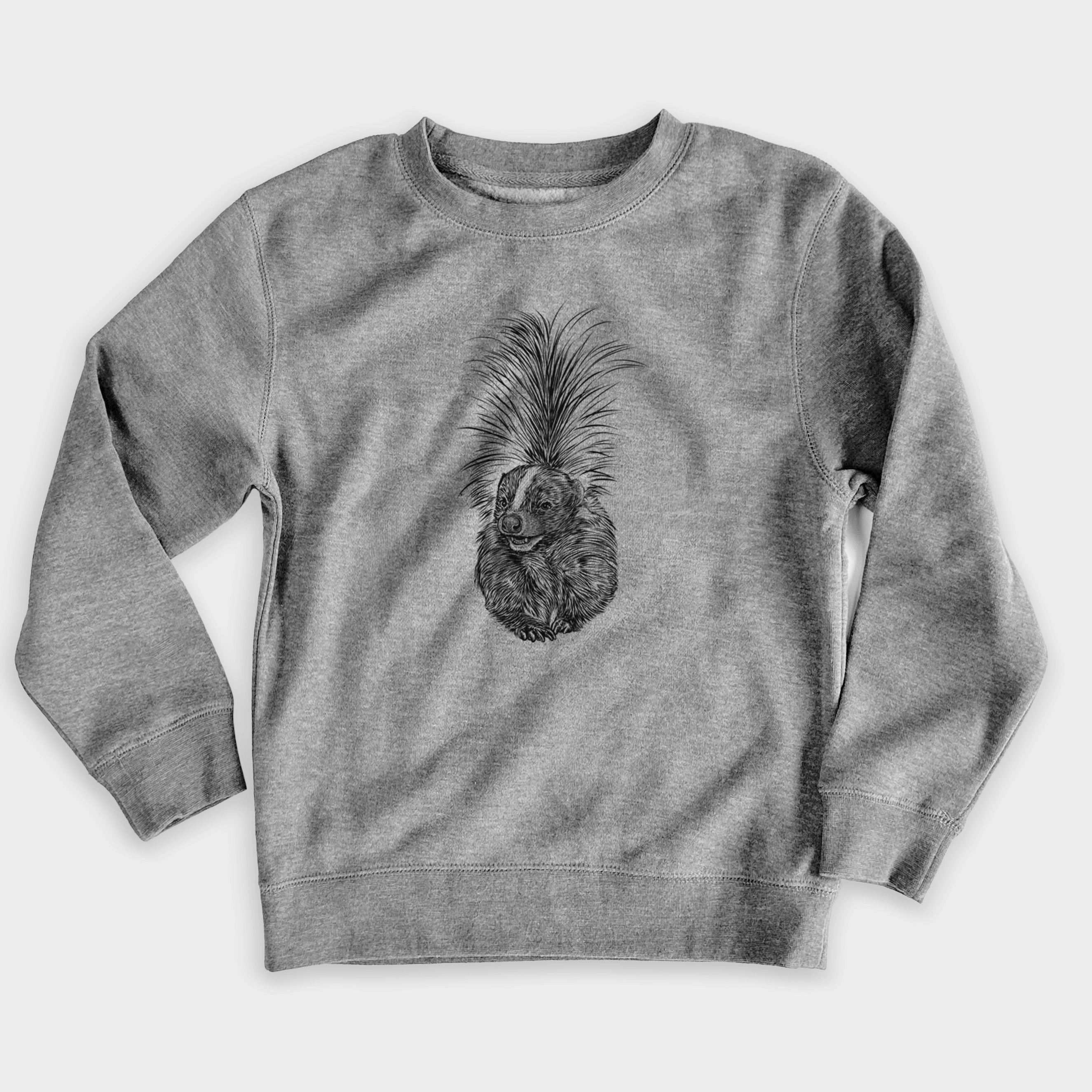 Striped Skunk - Mephitis mephitis - Youth Lightweight Crewneck Sweatshirt