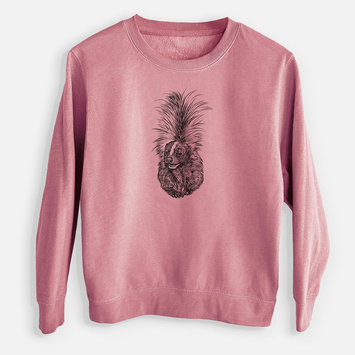 Striped Skunk - Mephitis mephitis - Youth Lightweight Crewneck Sweatshirt